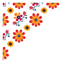 Groovy Flower Corner Border