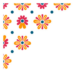 Groovy Flower Corner Border