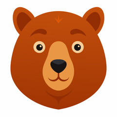 Cinnamon Bear Head on White Background – North American Wildlife Vector