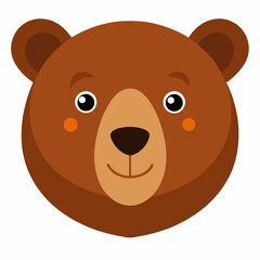 Fototapeta premium Cinnamon Bear Head on White Background