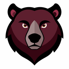 Melursus Ursinus Bear Head on White Background – Indian Wildlife Vector