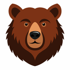 Kodiak Bear Head on White Background – Powerful Wildlife Vector