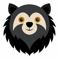 Sloth Bear Head on White Background – Wild Animal Vector
