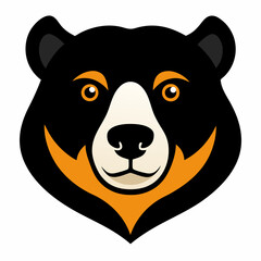 Sun Bear Head on White Background – Tropical Wildlife Vector