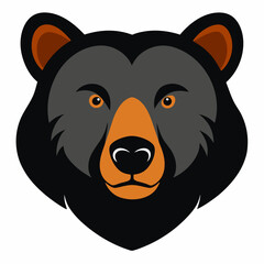Ursus Arctos Beringianus Bear Head on White Background – Siberian Wildlife Vector