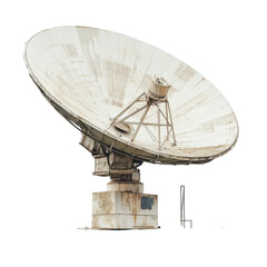 Weathered Satellite Dish Antenna Space Communication Technology isolated on a transparent background