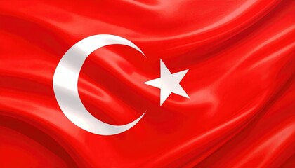 Obraz premium Vibrant Turkish Flag with Rich Colors and Flowing Fabric Texture
