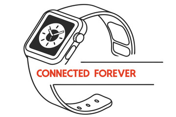 Modern smartwatch design with a clean minimalist aesthetic and vibrant color accents