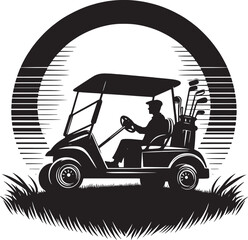 Fototapeta premium golf car silhouette transparent background illustration premium quality