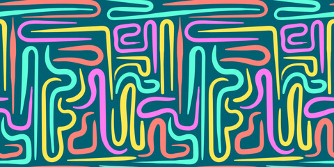 Bold Maze Inspired Geometric Doodle Design