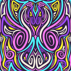 Colorful Symmetrical Ornamental Abstract Pattern