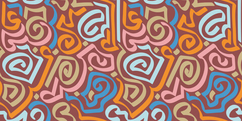 Earth Tone Spiral Geometric Pattern