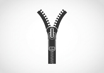 zipper on white background