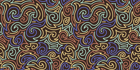 Brown Psychedelic Organic Swirl Pattern