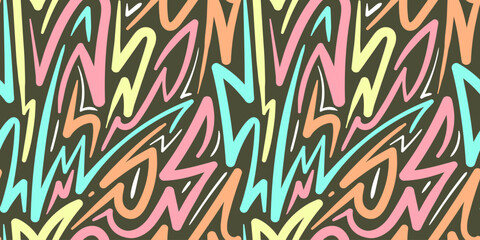 Bright Pink Abstract Tribal Lightning Lines