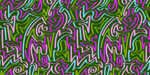 Green Abstract Maze Landscape Illustration