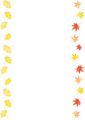 イチョウ　銀杏　秋　もみじ　水彩　イラスト