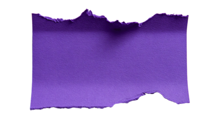 a piece of purple paper with a torn edge
