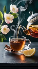 cup of tea with lemon