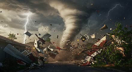 Fototapeta premium Devastating Tornado Scene