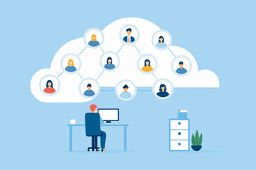 Remote Worker Managing a Cloud Based Network of Employees