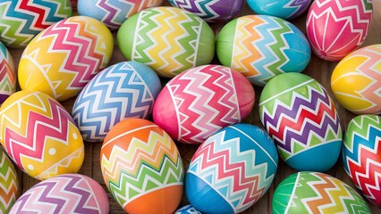 Colorful easter eggs background. Suitable for marketing or business purposes. Panoramic banner with place for text