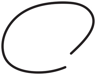 Handwritten circle mark. Vector. Simple mark, icon. Black. Correct. Answer. Hana-maru. Circle. Checked. Okay.