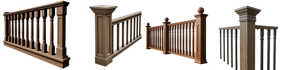 Fototapeta premium Deck railing post set design for outdoor spaces in various styles 