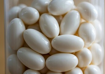 white pearl necklace, White Jelly Beans in Clear Plastic Cup – Sweet Candy Treats