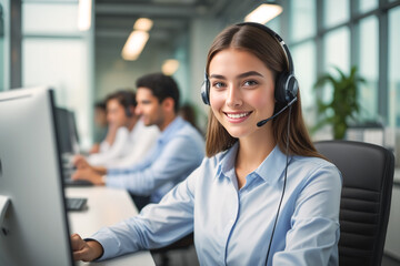 Customer Support Professional Call Center Agent Providing Excellent Service