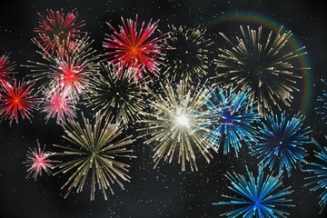 Digitally generated bright firework design