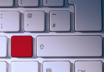 Fototapeten Digital composite of Red key on keyboard © vectorfusionart
