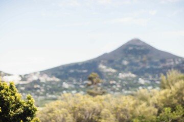Scenic view of mountain against clear sky