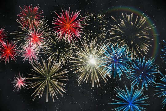 Digitally generated bright firework design