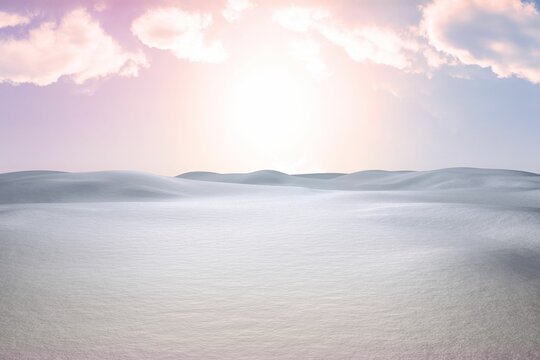 Fototapeta Digitally generated snowy land scape