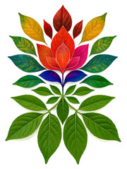 Bloom leaf with fabric isolated on white background