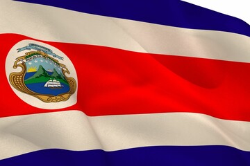 Costa rica national flag waving