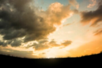 Scenic view of silhouette landscape against cloudy sky