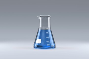 Laboratory flask with blue solution © vectorfusionart
