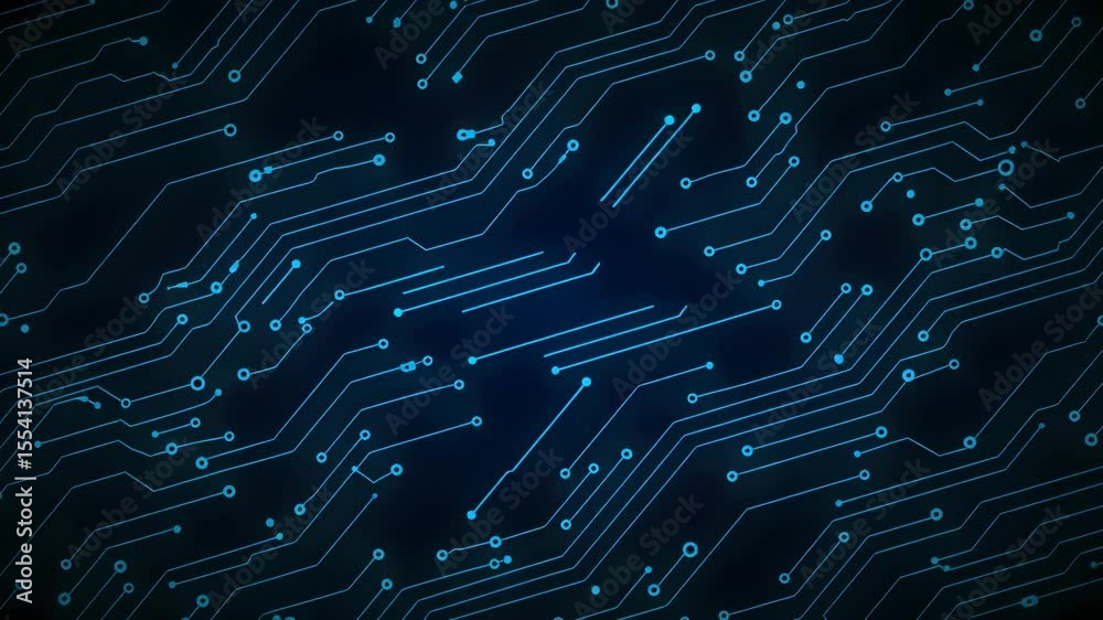 Canvas Prints dark blue digital background with glowing blue circuit board patterns lines for technology and innov