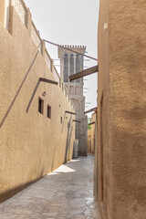 April 1, 2024 Dubai, UAE. The streets of Dubai, a quiet and calm street with local flavor.
