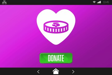 Vector icon of donation, Close-up