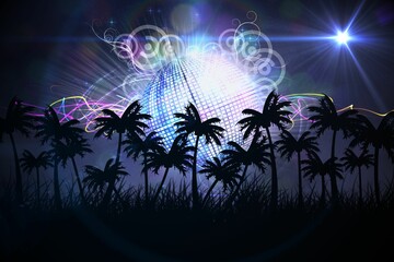 Digitally generated palm tree background