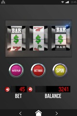 Slot machine on mobile display
