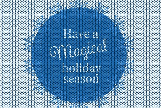 Knitting Christmas vector background have a magical holiday season