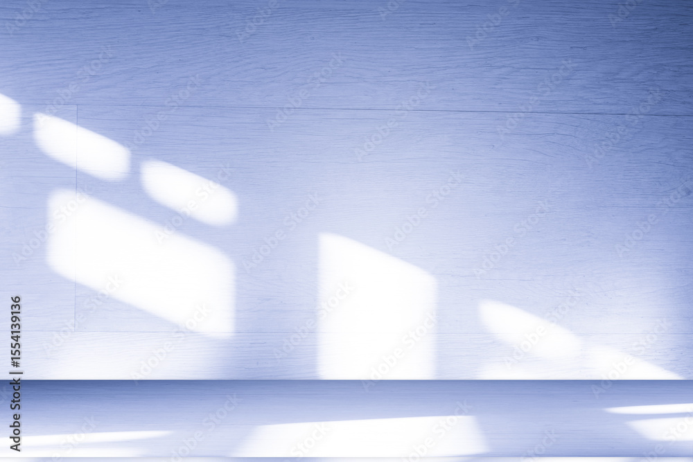 Poster wall interior background, studio and backdrops show products.with shadow from window color white and