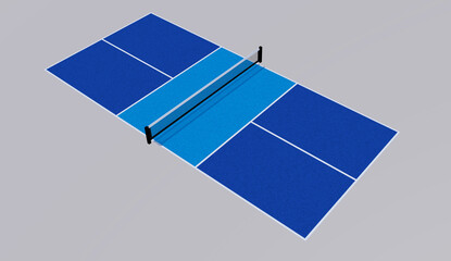 Pickleball court on blue green daily activity game