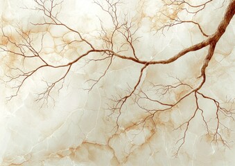 Bare branches against a marbled backdrop