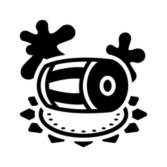 Vector solid black icon for Folk music