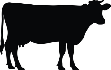 Cow silhouette, Black cow silhouette, animal silhouette